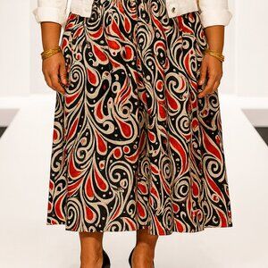 Plus size Maxi Skirt with Pockets All Over Print